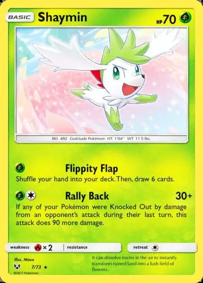 Shaymin 7/73 Shining Legends Pokemon card
