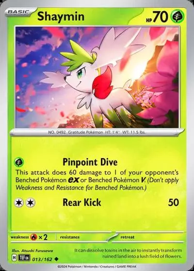 Shaymin 13/162 Temporal Forces Pokemon card