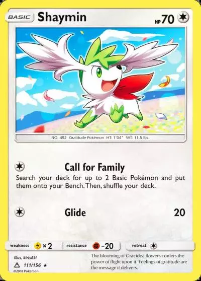 Shaymin 111/156 Ultra Prism Pokemon card