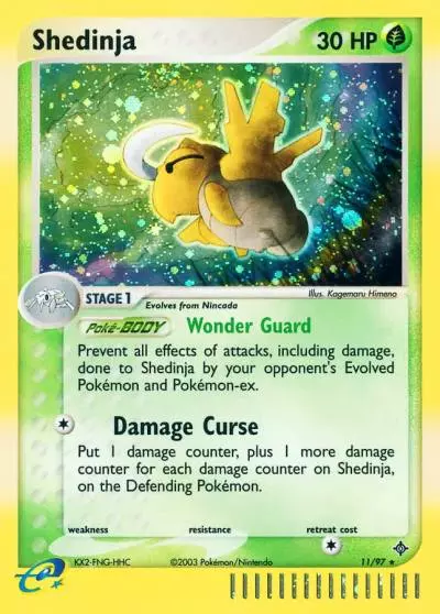 Shedinja 11/97 Dragon Pokemon card