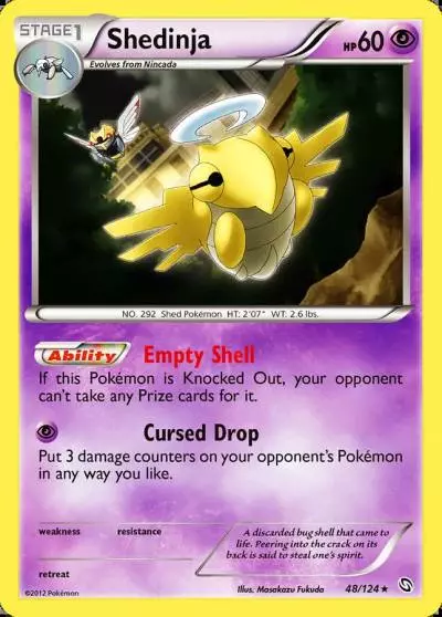 Shedinja 48/124 Dragons Exalted Pokemon card