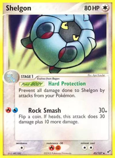Shelgon 45/107 Deoxys Pokemon card