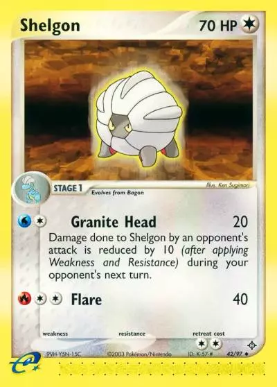 Shelgon 42/97 Dragon Pokemon card