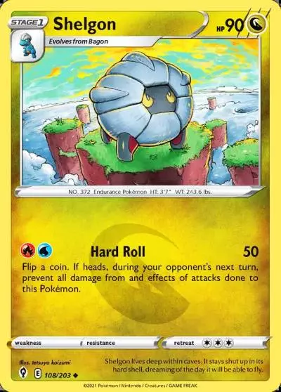Shelgon 108/203 Evolving Skies Pokemon card