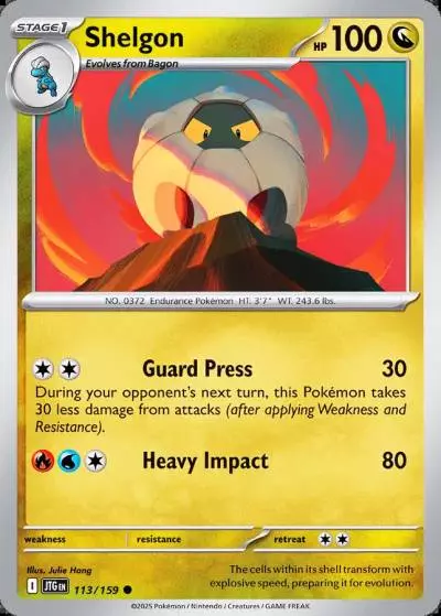 Shelgon 113/159 Journey Together Pokemon card