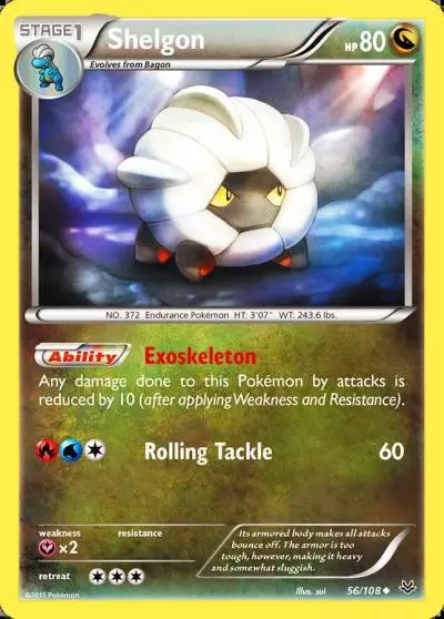 Shelgon 56/108 Roaring Skies Pokemon card