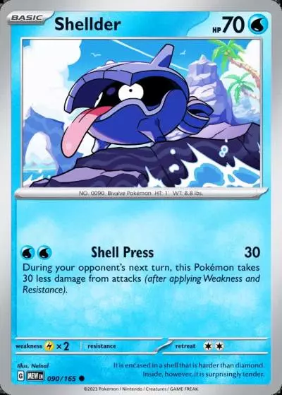 Shellder 90/165 151 Pokemon card