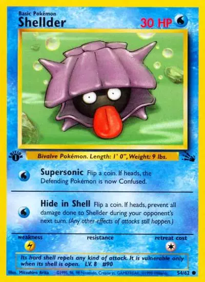 Shellder 54/62 Fossil Pokemon card