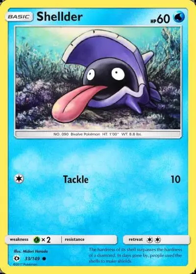 Shellder 33/149 Sun & Moon Pokemon card