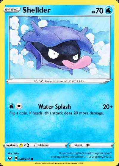 Shellder 40/202 Sword & Shield Pokemon card