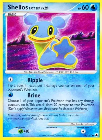 Shellos East Sea 79/111 Rising Rivals Pokemon card