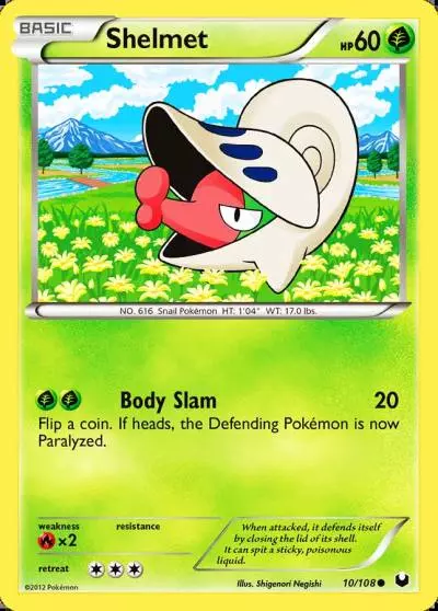 Shelmet 10/108 Dark Explorers Pokemon card