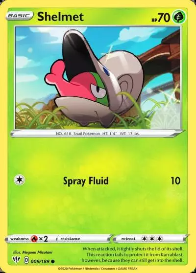 Shelmet 9/189 Darkness Ablaze Pokemon card