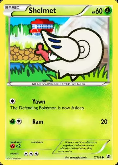 Shelmet 7/101 Plasma Blast Pokemon card