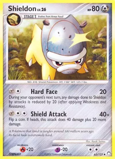 Shieldon 63/123 Mysterious Treasures Pokemon card