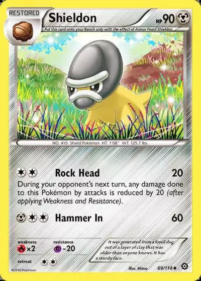 Shieldon 69/114 Steam Siege Pokemon card