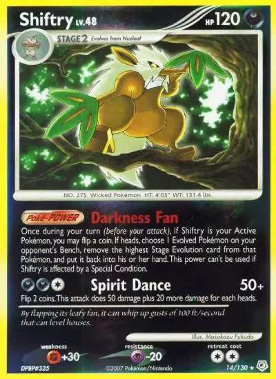 Shiftry 14/130 Diamond & Pearl Pokemon card