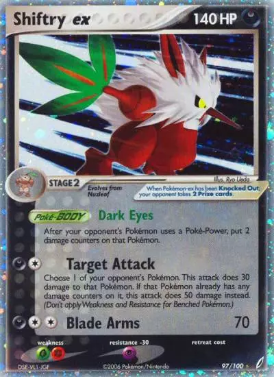 Shiftry ex 97/100 Crystal Guardians Pokemon card