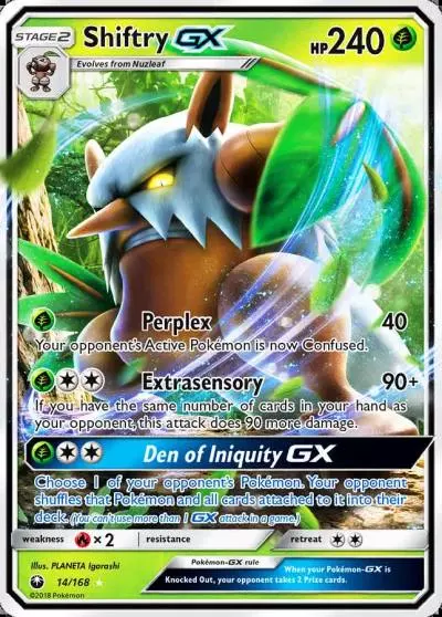Shiftry-GX 14/168 Celestial Storm Pokemon card