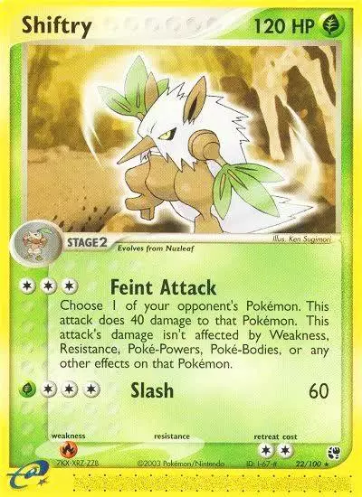 Shiftry 22/100 Sandstorm Pokemon card