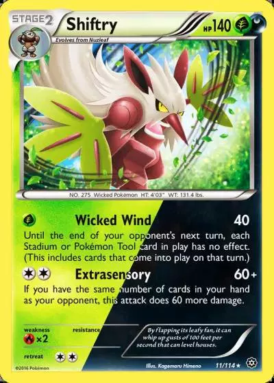Shiftry 11/114 Steam Siege Pokemon card