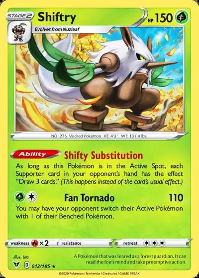 Shiftry 12/185 Vivid Voltage Pokemon card