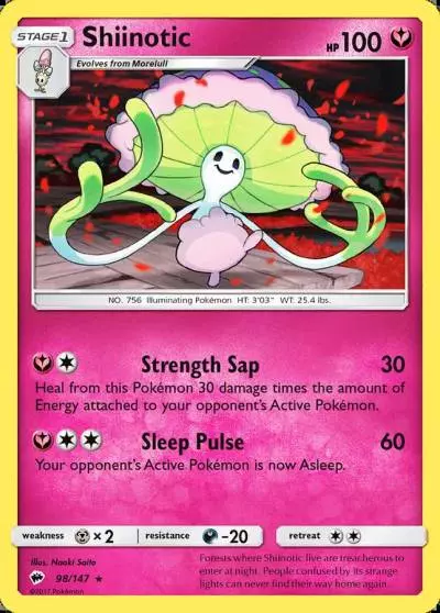 Shiinotic 98/147 Burning Shadows Pokemon card
