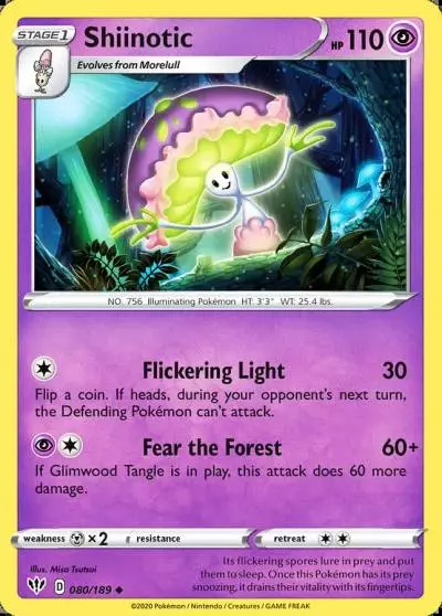 Shiinotic 80/189 Darkness Ablaze Pokemon card