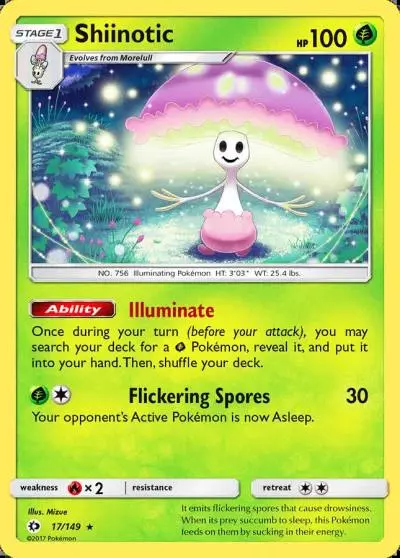 Shiinotic 17/149 Sun & Moon Pokemon card