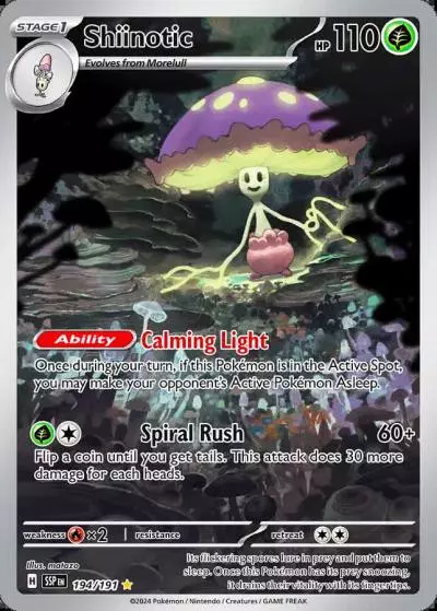 Shiinotic 194/191 Surging Sparks Pokemon card