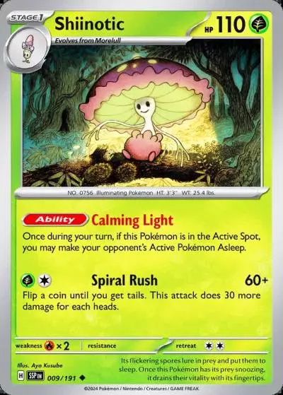 Shiinotic 9/191 Surging Sparks Pokemon card
