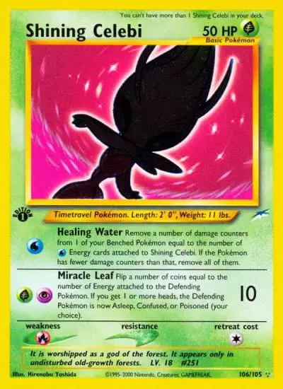 Shining Celebi 106/105 Neo Destiny Pokemon card