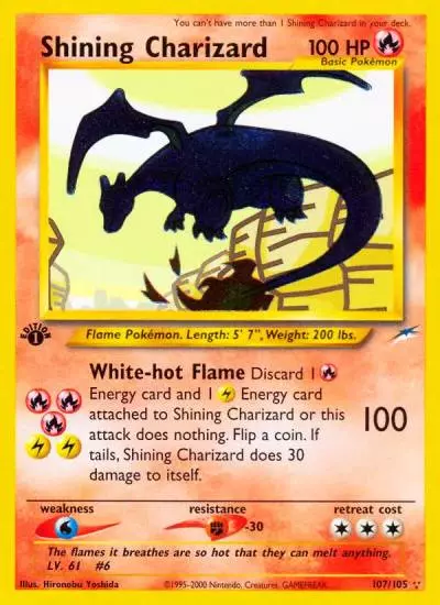Shining Charizard 107/105 Neo Destiny Pokemon card