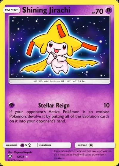 Shining Jirachi 42/73 Shining Legends Pokemon card