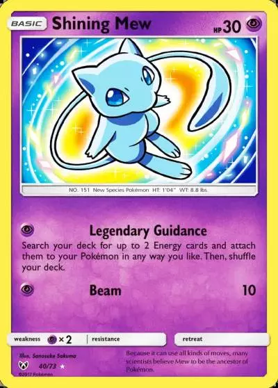 Shining Mew 40/73 Shining Legends Pokemon card