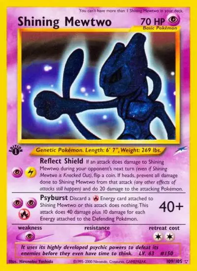 Shining Mewtwo 109/105 Neo Destiny Pokemon card