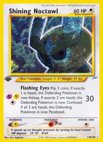 Shining Noctowl 110/105 Neo Destiny Pokemon card