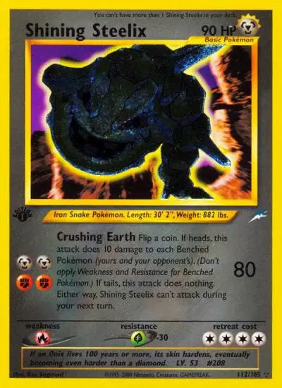 Shining Steelix 112/105 Neo Destiny Pokemon card
