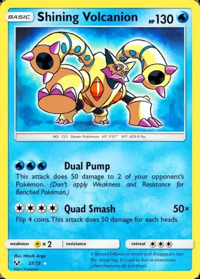 Shining Volcanion 27/73 Shining Legends Pokemon card