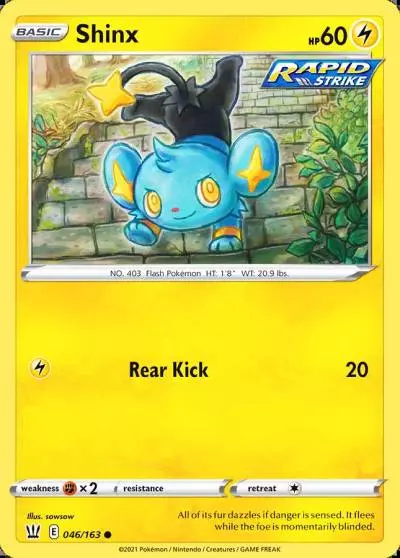 Shinx 46/163 Battle Styles Pokemon card