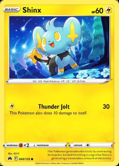 Shinx 40/159 Crown Zenith Pokemon card