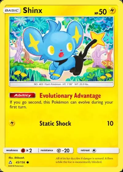 Shinx 45/156 Ultra Prism Pokemon card