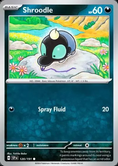 Shroodle 120/191 Surging Sparks Pokemon card