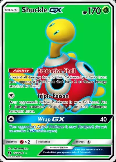 Shuckle-GX 195/214 Lost Thunder Pokemon card