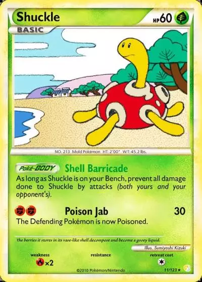 Shuckle 11/123 HeartGold & SoulSilver Pokemon card