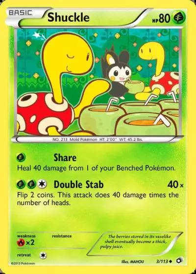 Shuckle 3/113 Legendary Treasures Pokemon card
