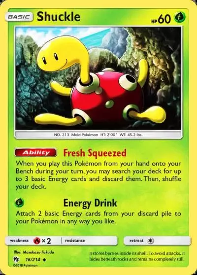 Shuckle 16/214 Lost Thunder Pokemon card