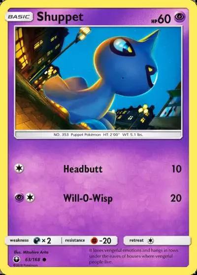 Shuppet 63/168 Celestial Storm Pokemon card
