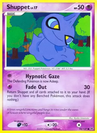 Shuppet 92/127 Platinum Pokemon card
