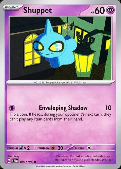 Shuppet 87/198 Scarlet & Violet Pokemon card